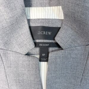 J. Crew Regent Blazer Heather Gray Wool Flannel Womens 8P Career Office